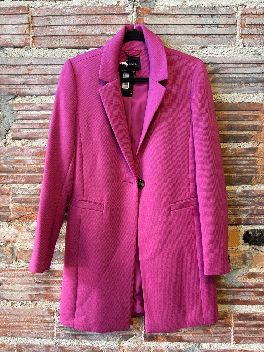 RW&CO. Fuchsia Single-Button Pea Coat